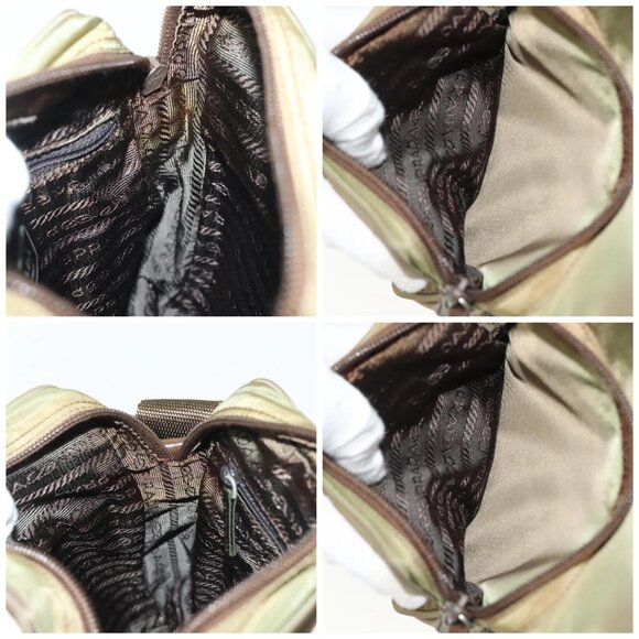 PRADA Shoulder Bag Nylon Khaki Silver Auth ki5896 - Picture 15 of 16